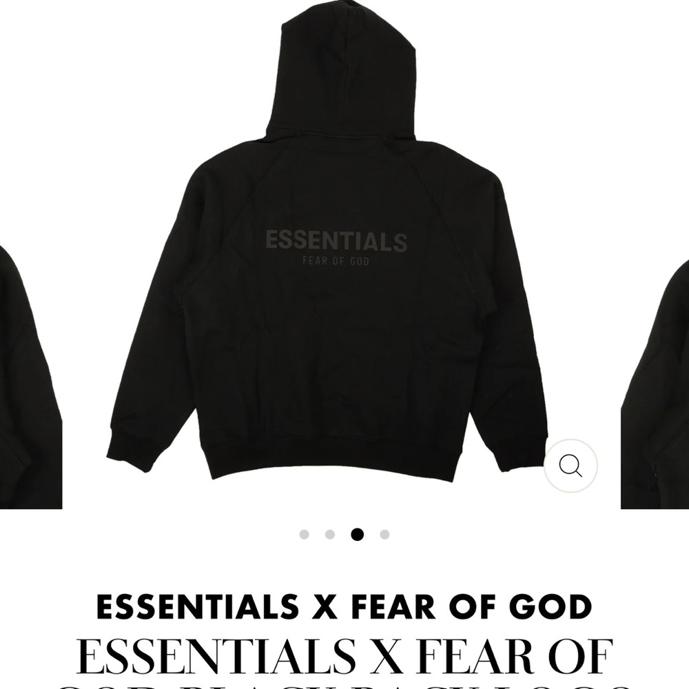 Size XL black essentials fear of god hoodie (proof of purchase)